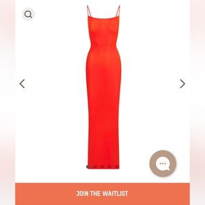 skims soft lounge dress in "fire"